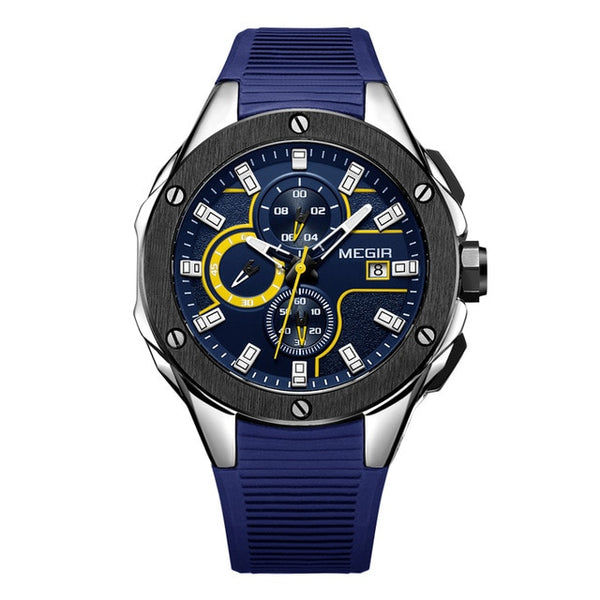 MEGIR Men Sport Wristwatch Chronograph Silicone Strap Quartz Army Military Wristwatches Men Top Brand Luxury Male-kopara2trade.myshopify.com-