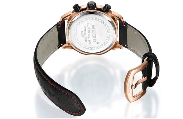 MEGIR Men's Fashion Chronograph Wristwatches Luminous Hands Waterproof Analogue Quartz Wrist Wristwatch for Man Date Indicator 2071GREBN-kopara2trade.myshopify.com-Watch