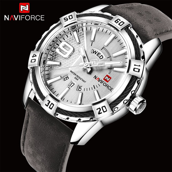 NAVIFORCE Top Luxury Brand Men's Wristwatch Leather Strap Business Quartz Wristwatches Men Date Waterproof Wrist watch relogio masculino-kopara2trade.myshopify.com-Watch