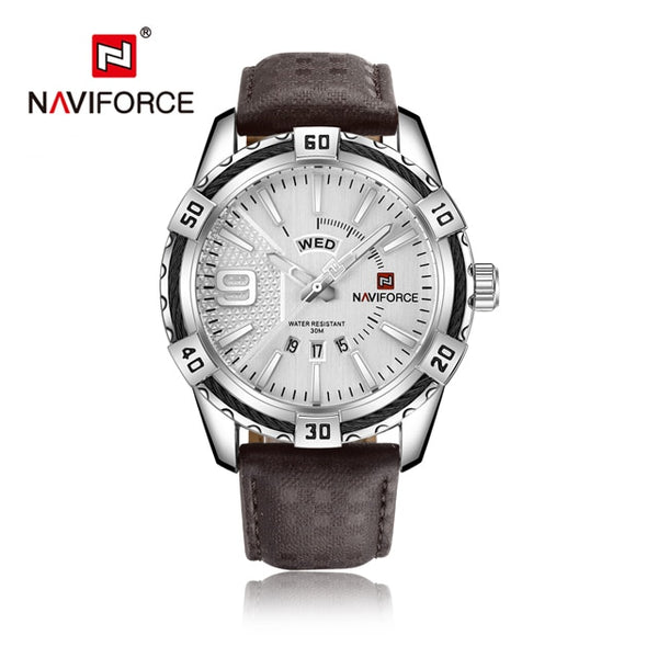 NAVIFORCE Top Luxury Brand Men's Wristwatch Leather Strap Business Quartz Wristwatches Men Date Waterproof Wrist watch relogio masculino-kopara2trade.myshopify.com-Watch