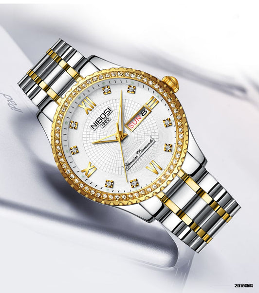 NIBOSI Mens Wristwatches Top Luxury Brand For Men Square Waterproof Gold Wristwatch Quartz Sport Wristwatches Stainless Steel Saat-kopara2trade.myshopify.com-Watch