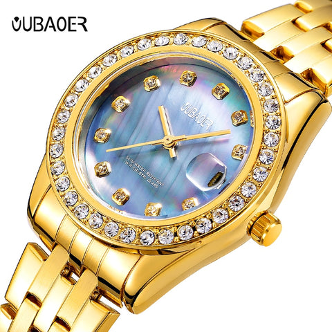 OUBAOER Gold Diamond Quartz Wristwatch Women Ladies Famous Brand Luxury Golden Female Montre Femme relogios femininos-kopara2trade.myshopify.com-