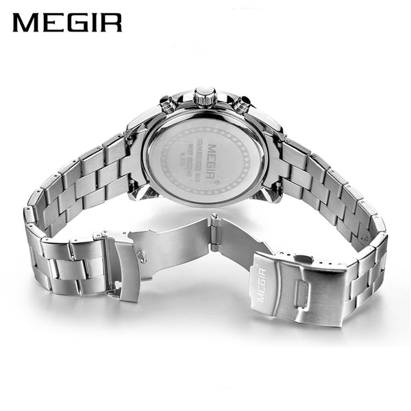 MEGIR Business Men Wristwatch Luxury Brand Stainless Steel Wrist Wristwatch Chronograph Army Military Quartz Wristwatches-kopara2trade.myshopify.com-