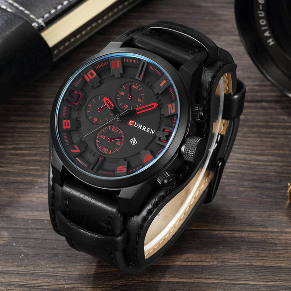 Mens  CURREN Wristwatches Top Brand Luxury Leather Strap Waterproof Sport Men Quartz Wristwatch Military Male Curren 8225-kopara2trade.myshopify.com-Watch