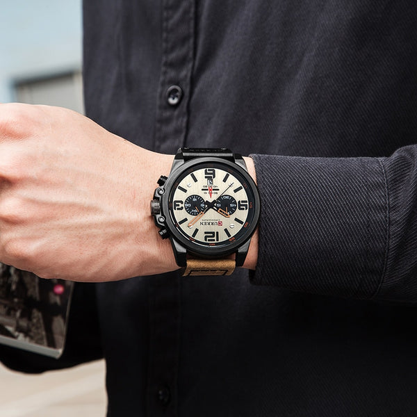 New Men Wristwatch CURREN Top Brand Luxury Mens Quartz Wristwatches Male Leather Military Date Sport Wristwatches-kopara2trade.myshopify.com-Watch