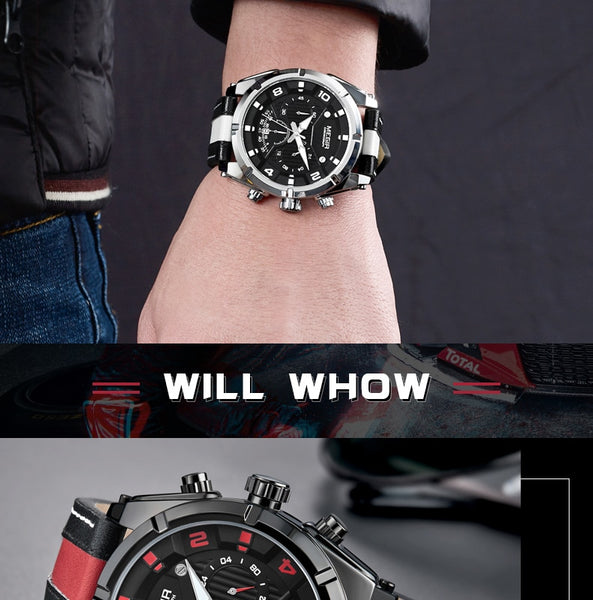 MEGIR Top Brand Men Creative Big Dial Luxury Fashion Quartz Wristwatches Waterproof Sports Wristwatches Men's Wristwatches-kopara2trade.myshopify.com-Watch