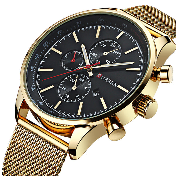 New CURREN Gold Quartz Wristwatches Men Fashion Casual Top Brand Luxury Wrist Wristwatches Wristwatch Male Military Army Sport Steel-kopara2trade.myshopify.com-Watch