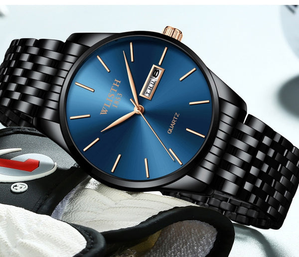 Men WLISTH Wristwatch  Luxury Brand Stainless Steel Slim Waterproof Fashion Analog Week Calendar Quartz Business Male Wristwatches-kopara2trade.myshopify.com-
