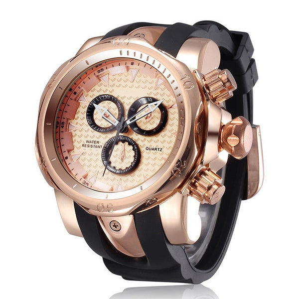 JIANG YUYAN Hot Silicone Blet Casual Sport Wristwatches Men 3D Big Face Quartzwatch Luxury Brand Military Wrist Wristwatch relogios masculino-kopara2trade.myshopify.com-