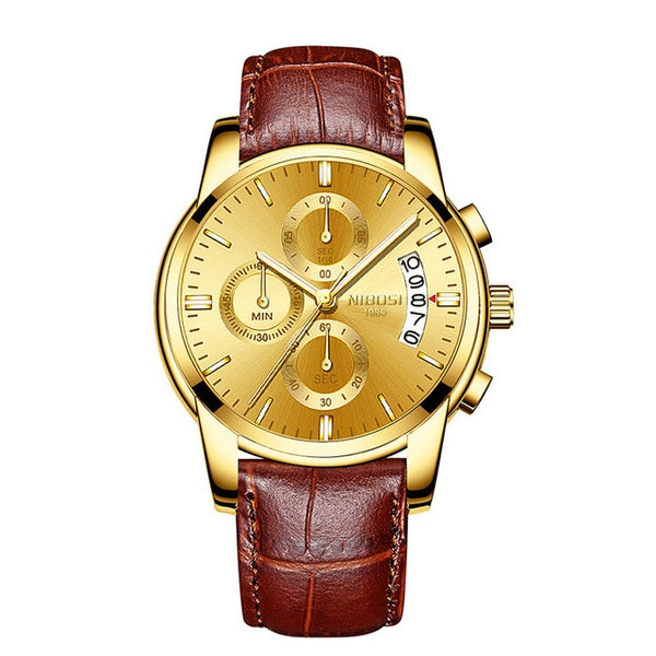 NIBOSI Mens Wristwatches Top Brand Luxury Dress Famous Brand Wristwatch Men Waterproof Calendar/Luminous Wristwatch gold Men-kopara2trade.myshopify.com-Watch