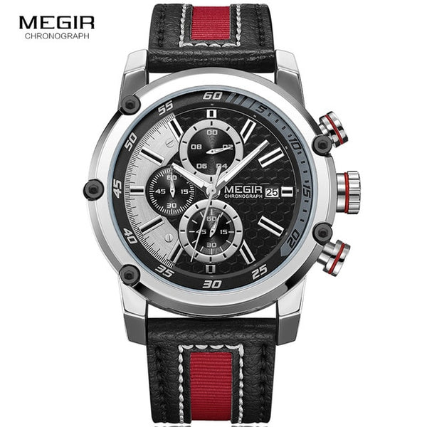 MEGIR Men's Waterproof Leather Strap Quartz Wristwatch Fashion Wristwatch for Man Luminous Hands-kopara2trade.myshopify.com-Watch