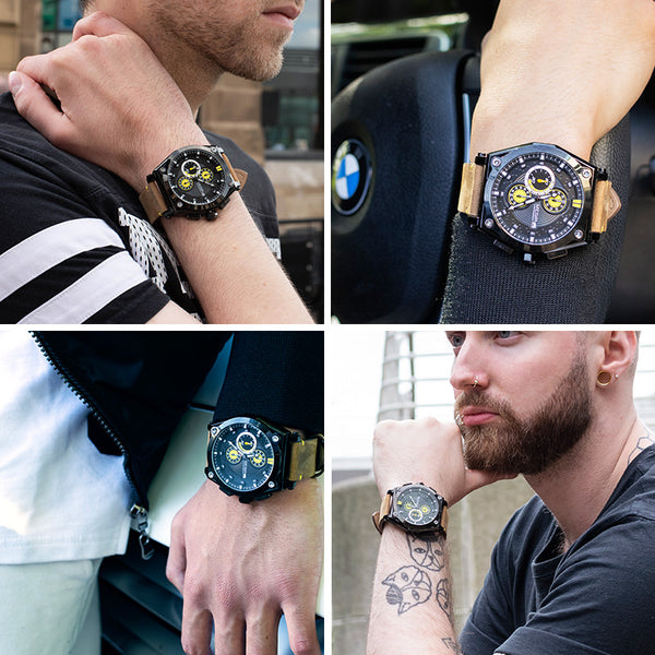MEGIR Blue Quartz Men Wristwatches Top Brand Leather Strap Chronograph Sport  Wristwatch Men-kopara2trade.myshopify.com-Watch