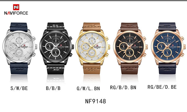 Mens Wristwatches NAVIFORCE Top Brand Luxury Waterproof 24 hour Date Quartz Wristwatch Man Fashion Leather Sport Wristwatch Men-kopara2trade.myshopify.com-Watch