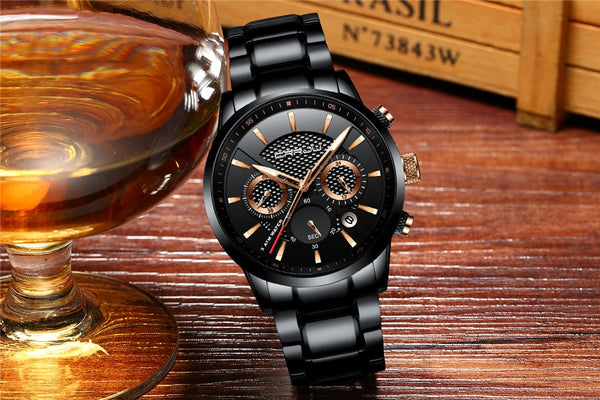 CRRJU Top Brand Luxury Men Wristwatch 30m Waterproof Quartz Wristwatches Steel Wristwatch Chronograph Men's Leisure Saat es-kopara2trade.myshopify.com-Watch