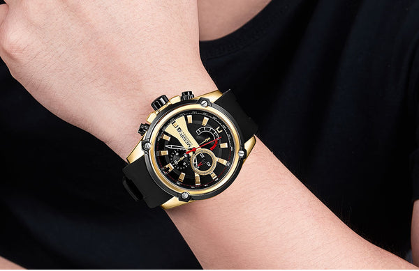 MEGIR Brand Wristwatch Army Sports Quartz Wristwatches Men Black Silicone Strap Military Marine Chronograph Wristwatch for Man Relogios-kopara2trade.myshopify.com-Watch