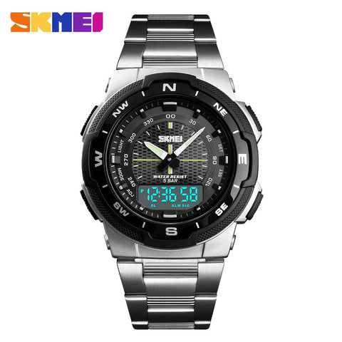 SKMEI Men Wristwatch Fashion Quartz Sports Wristwatches Stainless Steel Mens Wristwatches Top Brand Luxury Business Waterproof Wrist Wristwatch Men-kopara2trade.myshopify.com-