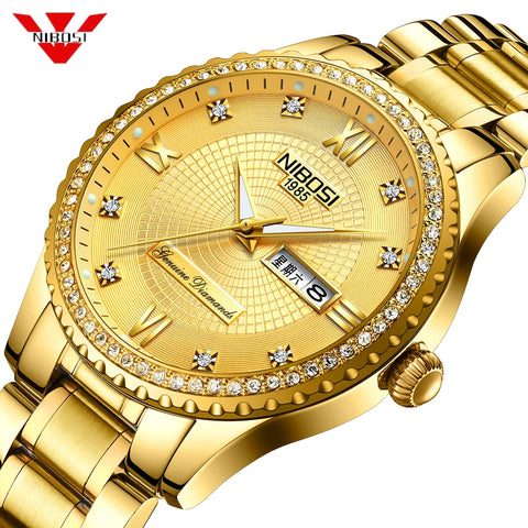 NIBOSI Mens Wristwatches Top Luxury Brand For Men Square Waterproof Gold Wristwatch Quartz Sport Wristwatches Stainless Steel Saat-kopara2trade.myshopify.com-Watch