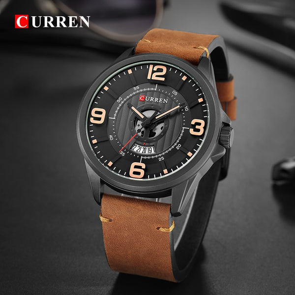 New CURREN Luxury Brand Men Fashion Sport Wristwatch Mens Leather Waterproof Quartz Wrist Wristwatches Male Date-kopara2trade.myshopify.com-Watch