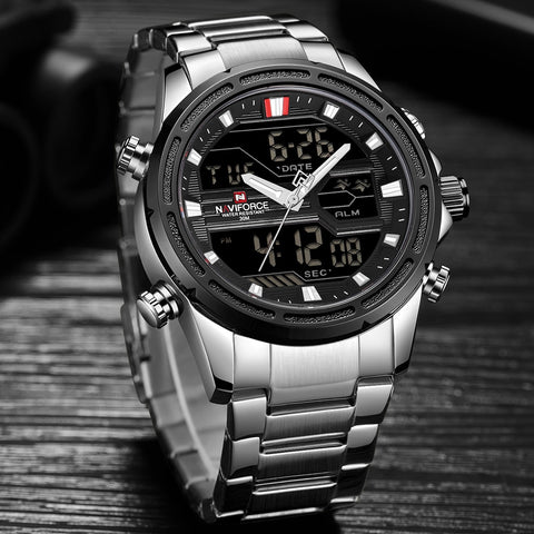 New Watches Men Luxury Top Brand Naviforce LED Men Sports Watches Waterproof Full Steel Quartz Men's Watch Relogio Masculino-kopara2trade.myshopify.com-