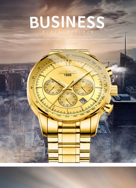 NIBOSI Gold Wristwatch Mens Wristwatches Top Brand Luxury Sport Men's Quartz Waterproof Military  Wristwatch   Saat-kopara2trade.myshopify.com-Watch