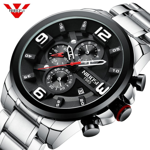 NIBOSI  Mens Wristwatches Luxury Top Brand Quartz Wrist Wristwatch Creative Big Dial Stainless Steel Sport Wristwatch Men-kopara2trade.myshopify.com-