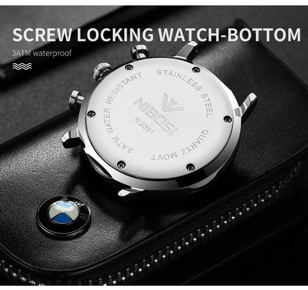 Uhren Herren Luxusmarke NIBOSI Wristwatch Men Luxury Brand Famous Dress Analog Quartz Wristwatch Mesh Steel Man  Waterproof-kopara2trade.myshopify.com-Watch