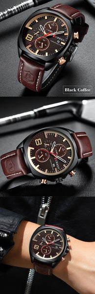 Mens Curren Wristwatches Top Brand Luxury Men's Army Military Sport Wristwatch Men Casual Leather Waterproof Quartz Wristwatch-kopara2trade.myshopify.com-Watch