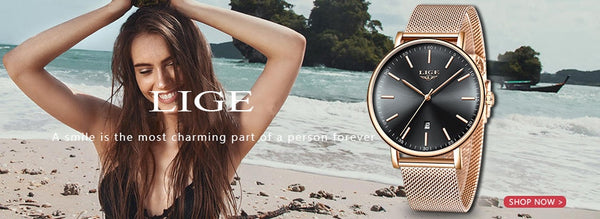 LIGE New Ultra-Thin Waterproof Quartz Female Wristwatch Luxury Rose Gold  Ladies Simple Fashion  Montre Femme-kopara2trade.myshopify.com-Watch