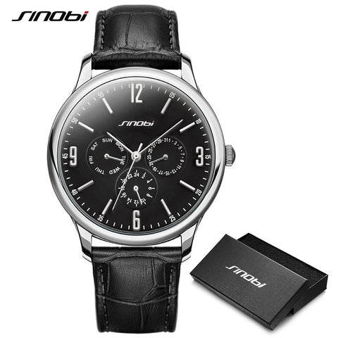 Reloj SINOBI Slim Quartz Wrist Watch Leather Wristband Mens Watches Top Casual Geneva Watch Men Wristwatches relogio masculino-kopara2trade.myshopify.com-