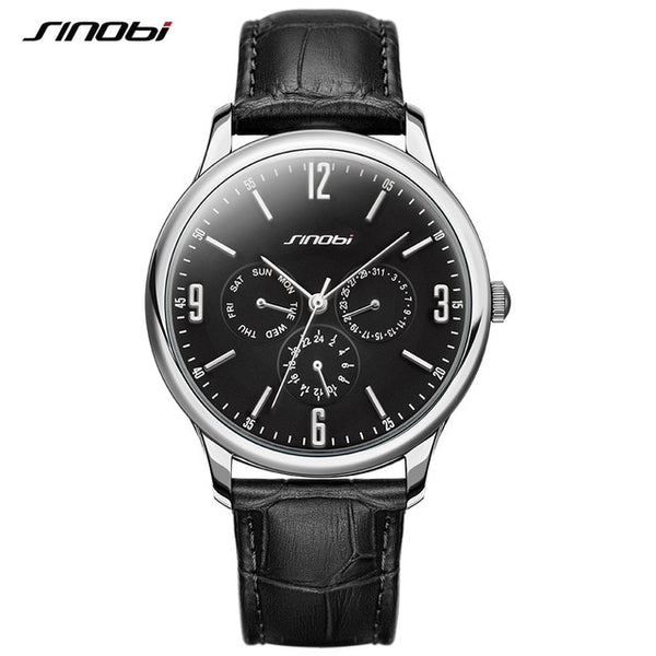 Reloj SINOBI Slim Quartz Wrist Watch Leather Wristband Mens Watches Top Casual Geneva Watch Men Wristwatches relogio masculino-kopara2trade.myshopify.com-