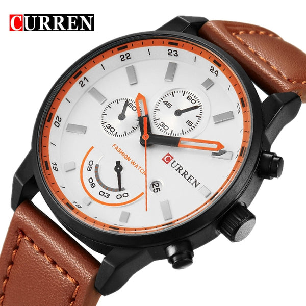 New CURREN Brand Men's Wristwatches Fashion Quartz Wristwatch Date Men Leather Military Sports Wristwatches-kopara2trade.myshopify.com-Watch