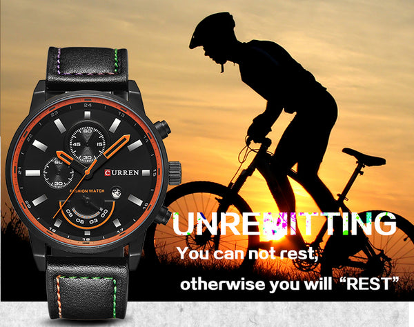 New CURREN Brand Men's Wristwatches Fashion Quartz Wristwatch Date Men Leather Military Sports Wristwatches-kopara2trade.myshopify.com-Watch