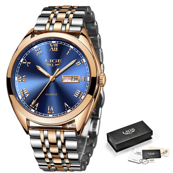 LIGE New Rose Gold Women Wristwatch Business Quartz Wristwatch Ladies Top Brand Luxury Female Wrist Wristwatch Girl-kopara2trade.myshopify.com-
