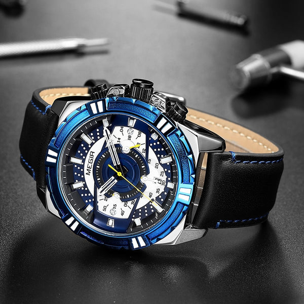 MEGIR Mens Wristwatches Top Brand Luxury Quartz Wristwatch Men Causal Waterproof Chronograph Sport Wristwatch  Erkek Kol Saati-kopara2trade.myshopify.com-