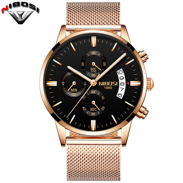 NIBOSI Luxury Brand Wristwatches Men Fashion Sport Military Quartz Wristwatch Men Full Steel Waterproof  Man-kopara2trade.myshopify.com-