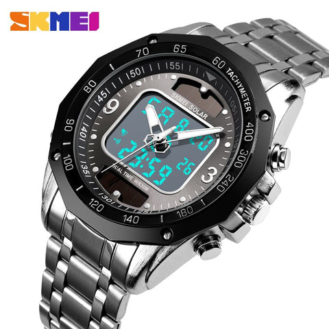 Sport Watches Men's Solar Led Digital Quartz Watch Men Clock Full Steel Waterproof Wrist Watch relojes hombre 2019 SKMEI-kopara2trade.myshopify.com-