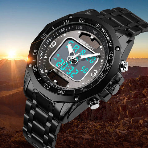 SKMEI Men's Wristwatches Solar Sports Digital Quartz Wristwatch Men Full Steel Waterproof LED Wrist Wristwatch relogio masculino  SKMEI-kopara2trade.myshopify.com-