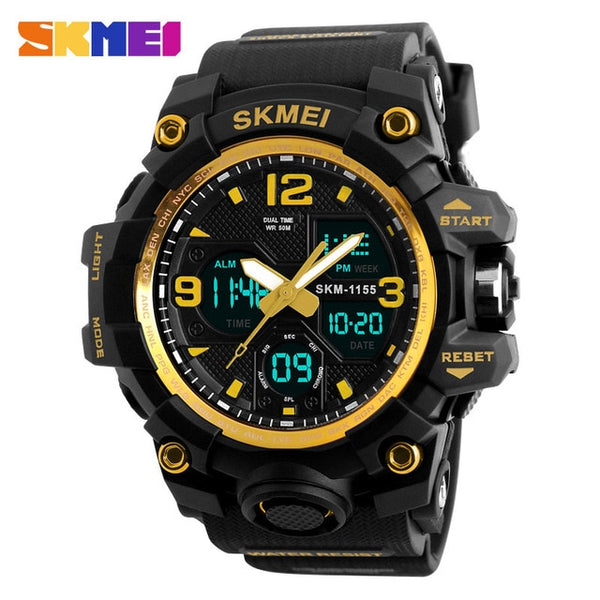 SKMEI Top Brand Sport Wristwatch Men Military Digital Wristwatches 5Bar Waterproof Dual Display Wristwatches  1155B-kopara2trade.myshopify.com-