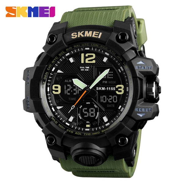SKMEI Top Brand Sport Wristwatch Men Military Digital Wristwatches 5Bar Waterproof Dual Display Wristwatches  1155B-kopara2trade.myshopify.com-