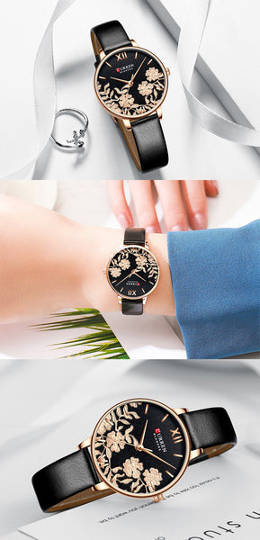 CURREN Leather Women Wristwatches  Beautiful Unique Design Dial Quartz Wristwatch  Female Fashion Dress Wristwatch Montre femme-kopara2trade.myshopify.com-