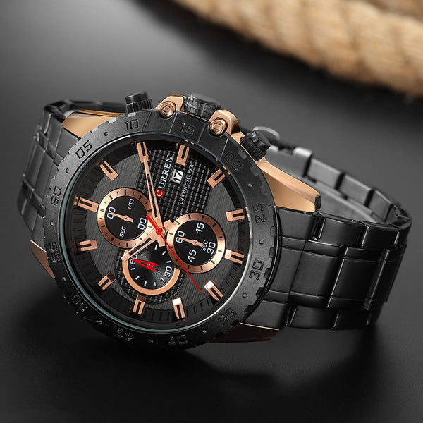 Luxury Brand CURREN Quartz Wristwatches Stainless Steel Chronograph Wristwatch Sporty Mens  Male Casual Business Quartz Wristwatch-kopara2trade.myshopify.com-