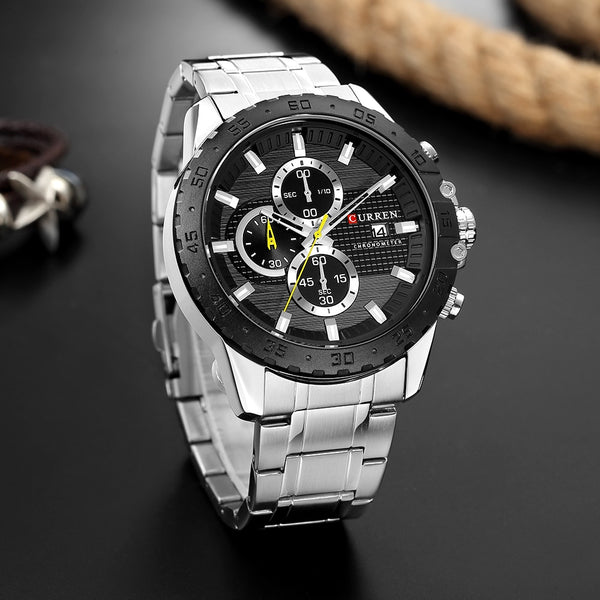 Luxury Brand CURREN Quartz Wristwatches Stainless Steel Chronograph Wristwatch Sporty Mens  Male Casual Business Quartz Wristwatch-kopara2trade.myshopify.com-