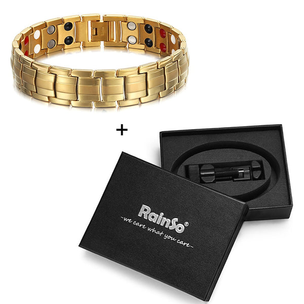 Rainso Bracelets Bangles Men Magnetic Therapy Germanium Male Wristband Health Hologram Bracelets Drop-ship wholesale OTB-1537-kopara2trade.myshopify.com-