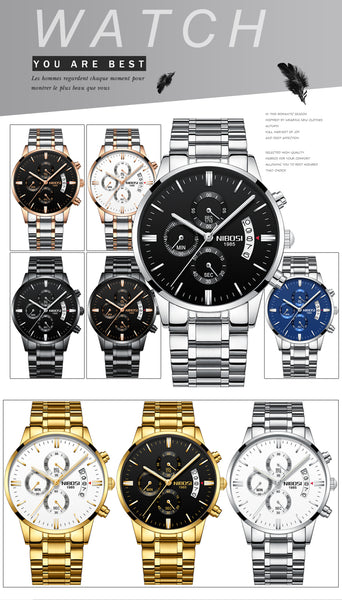 NIBOSI Luxury Brand Wristwatches Men Fashion Sport Military Quartz Wristwatch Men Full Steel Waterproof  Man-kopara2trade.myshopify.com-