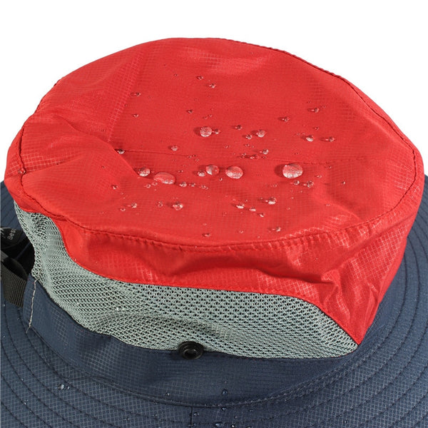 Waterproof Sun Hat Summer Men Women Bucket Hat Fishing Boonie Hat UV Protection Wide Brim Bob Hiking Outdoor Ponytail Panama Hat-kopara2trade.myshopify.com-
